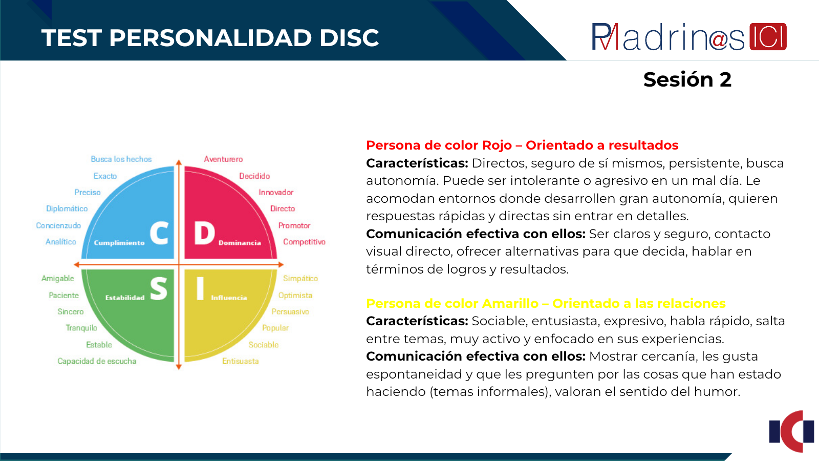 Diapositiva 48: TEST PERSONALIDAD DISC