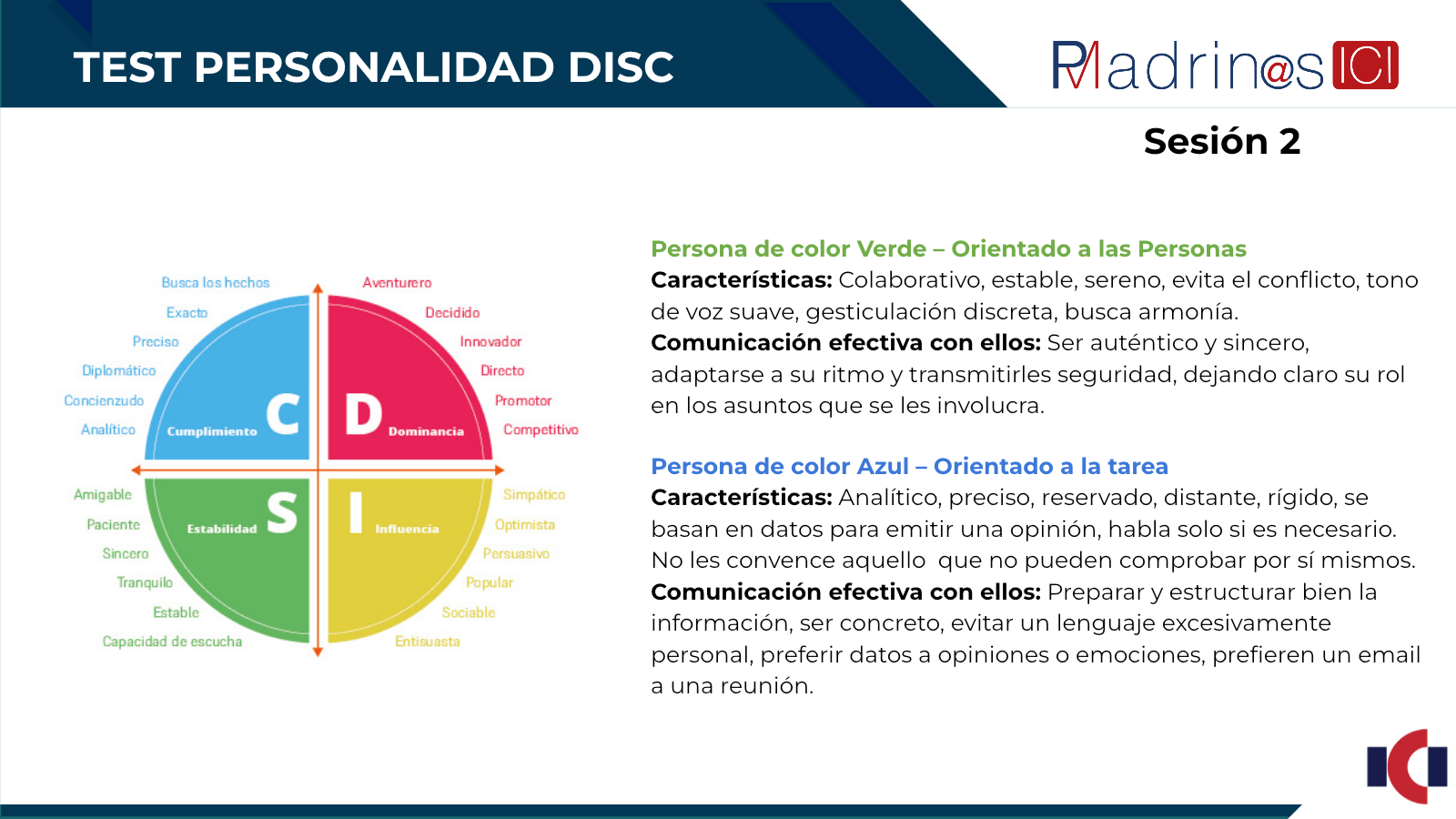 Diapositiva 49: TEST PERSONALIDAD DISC